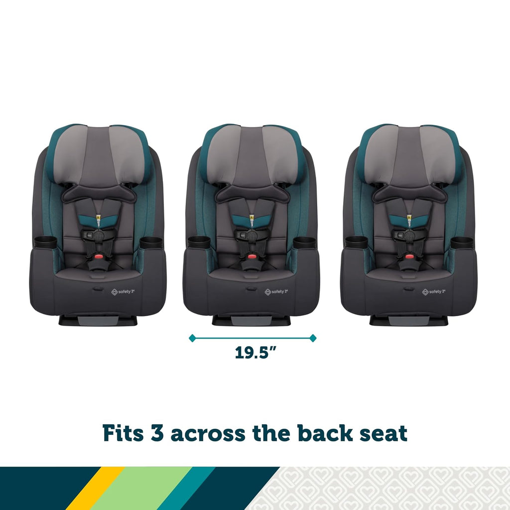 Trimate 3-In-1 Convertible Car Seat, Slim Fit, Infant to Big Kid Car Seat, Easy-Install Harness, Machine-Washable Cover, Dishwasher-Safe Cup Holders, 5-100 Lbs, Sharkskin
