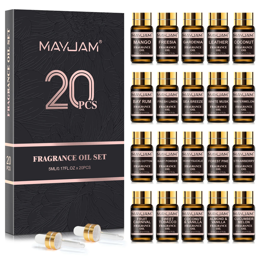 20PCS Essential Oils Gift Set Aromatherapy Essential Oils Oregano Neroli Helichrysum Spearmint Lemon Eucalyptus Turmeric