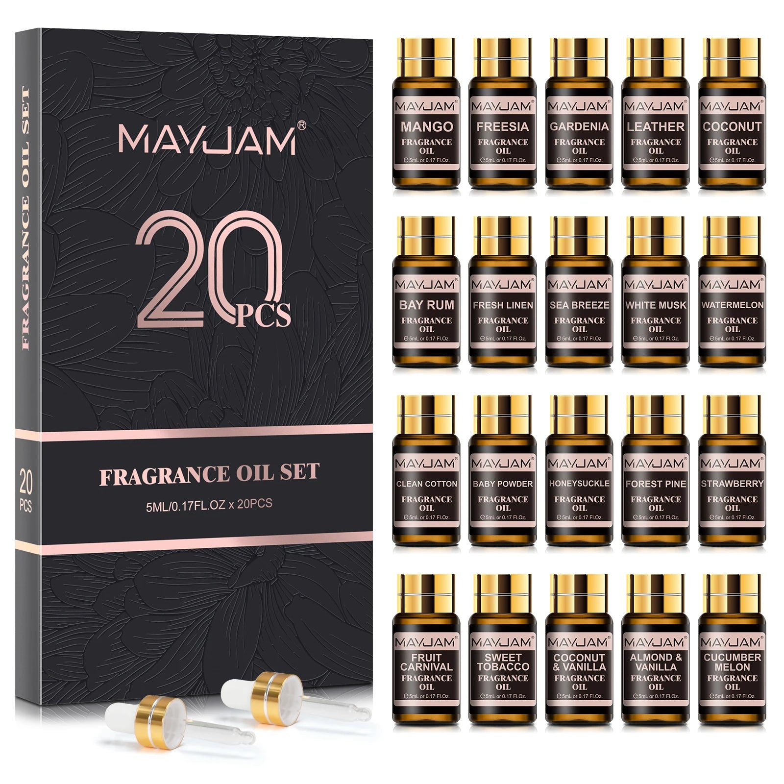 20PCS Essential Oils Gift Set Aromatherapy Essential Oils Oregano Neroli Helichrysum Spearmint Lemon Eucalyptus Turmeric