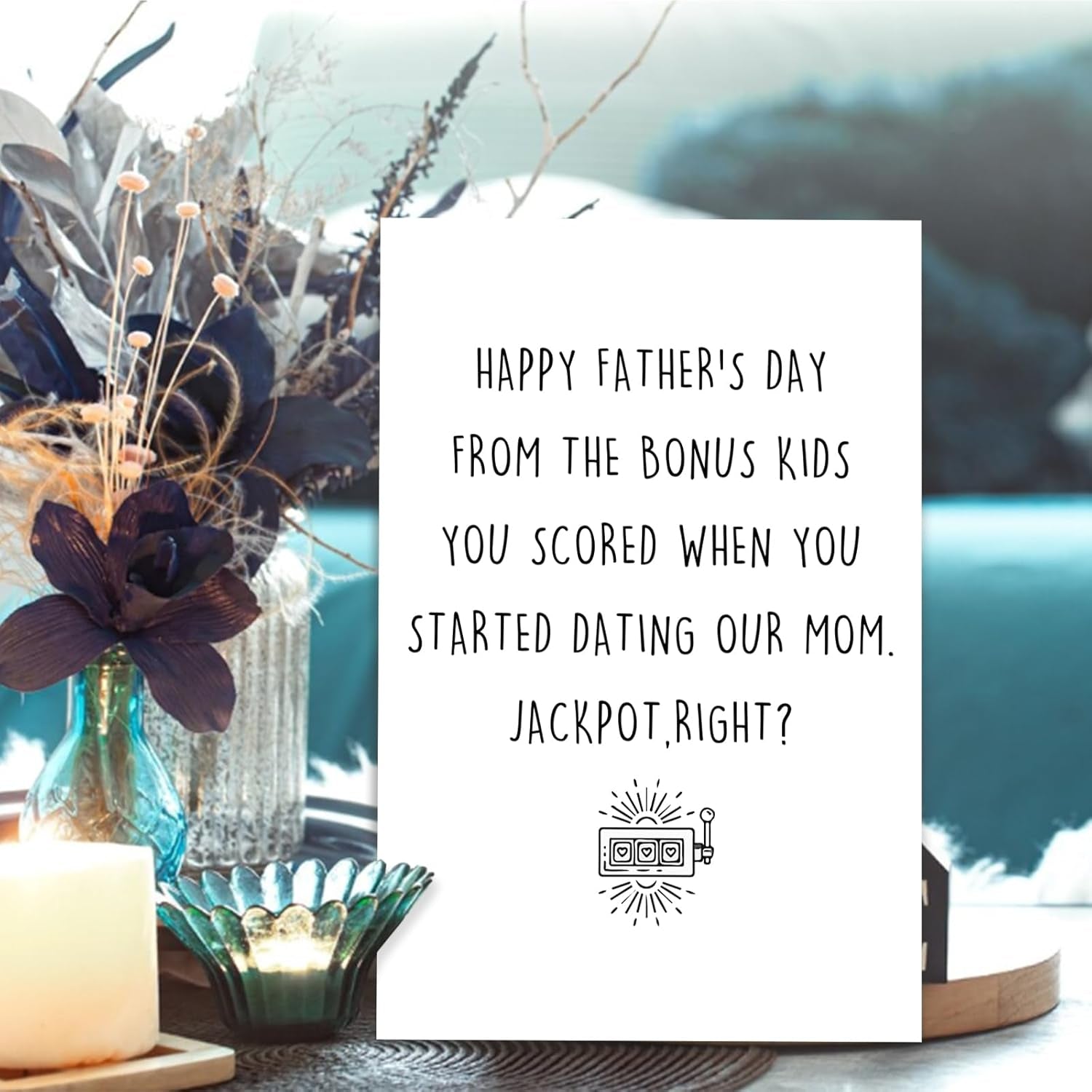 Funny Fathers Day Card for Step Dad, Bonus Dad Fathers Day Gift, Father'S Day from Step Daughter Son
