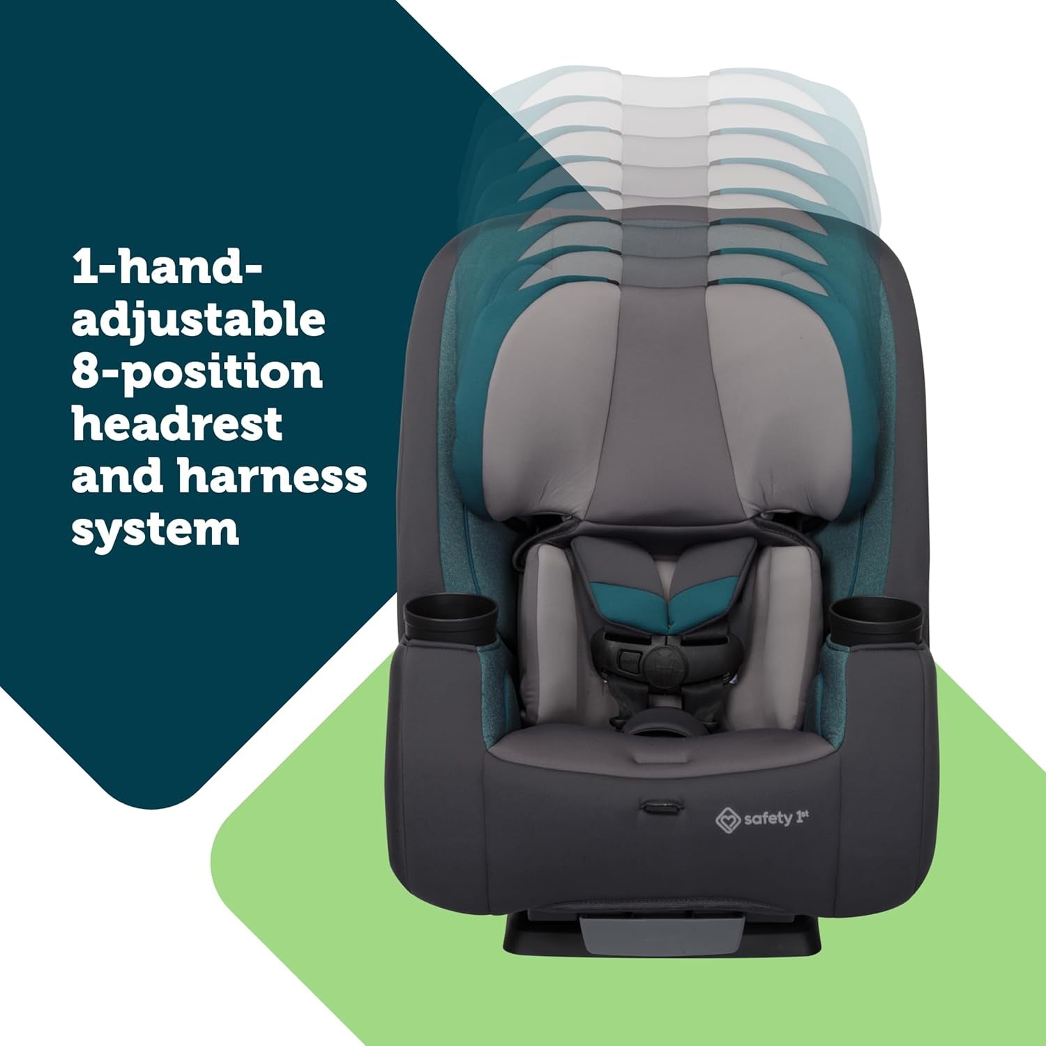 Trimate 3-In-1 Convertible Car Seat, Slim Fit, Infant to Big Kid Car Seat, Easy-Install Harness, Machine-Washable Cover, Dishwasher-Safe Cup Holders, 5-100 Lbs, Sharkskin