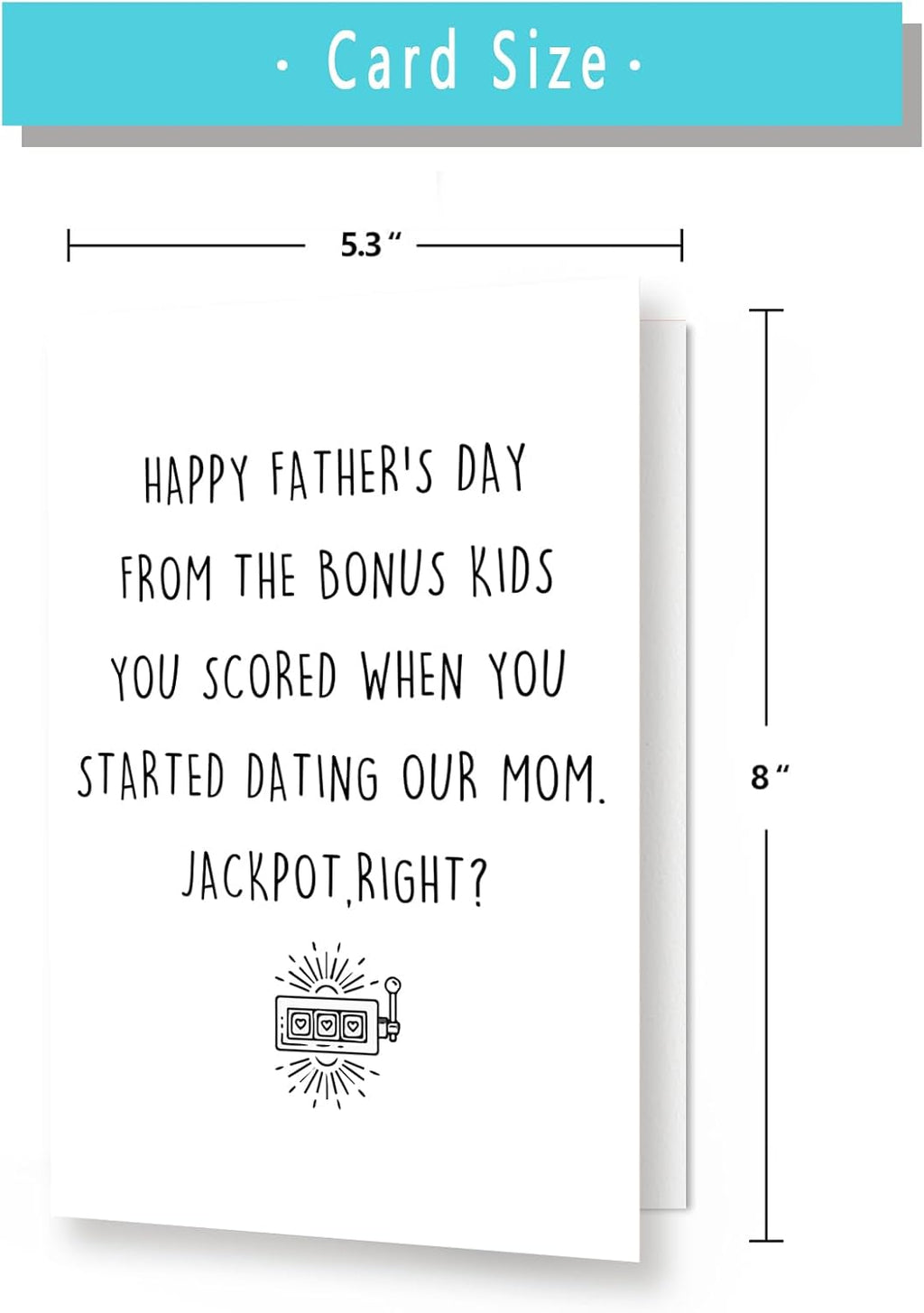 Funny Fathers Day Card for Step Dad, Bonus Dad Fathers Day Gift, Father'S Day from Step Daughter Son