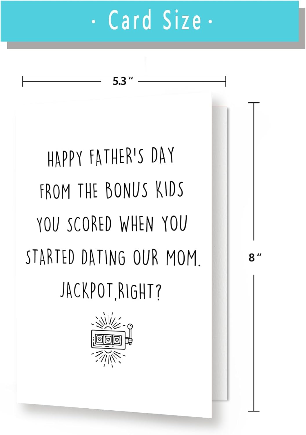 Funny Fathers Day Card for Step Dad, Bonus Dad Fathers Day Gift, Father'S Day from Step Daughter Son