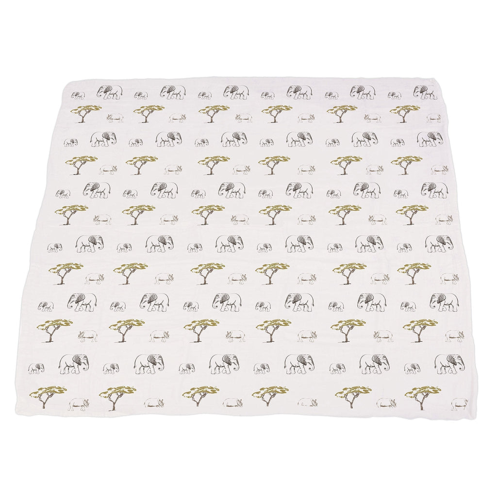 Bamboo Muslin Baby Blanket Lion Rhino Elephant Swaddle
