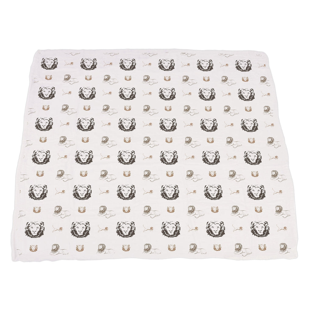 Bamboo Muslin Baby Blanket Lion Rhino Elephant Swaddle