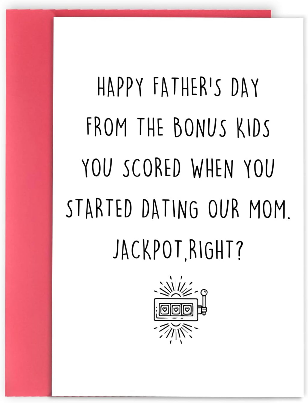 Funny Fathers Day Card for Step Dad, Bonus Dad Fathers Day Gift, Father'S Day from Step Daughter Son